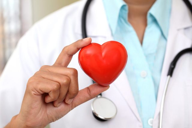 doctor holding heart