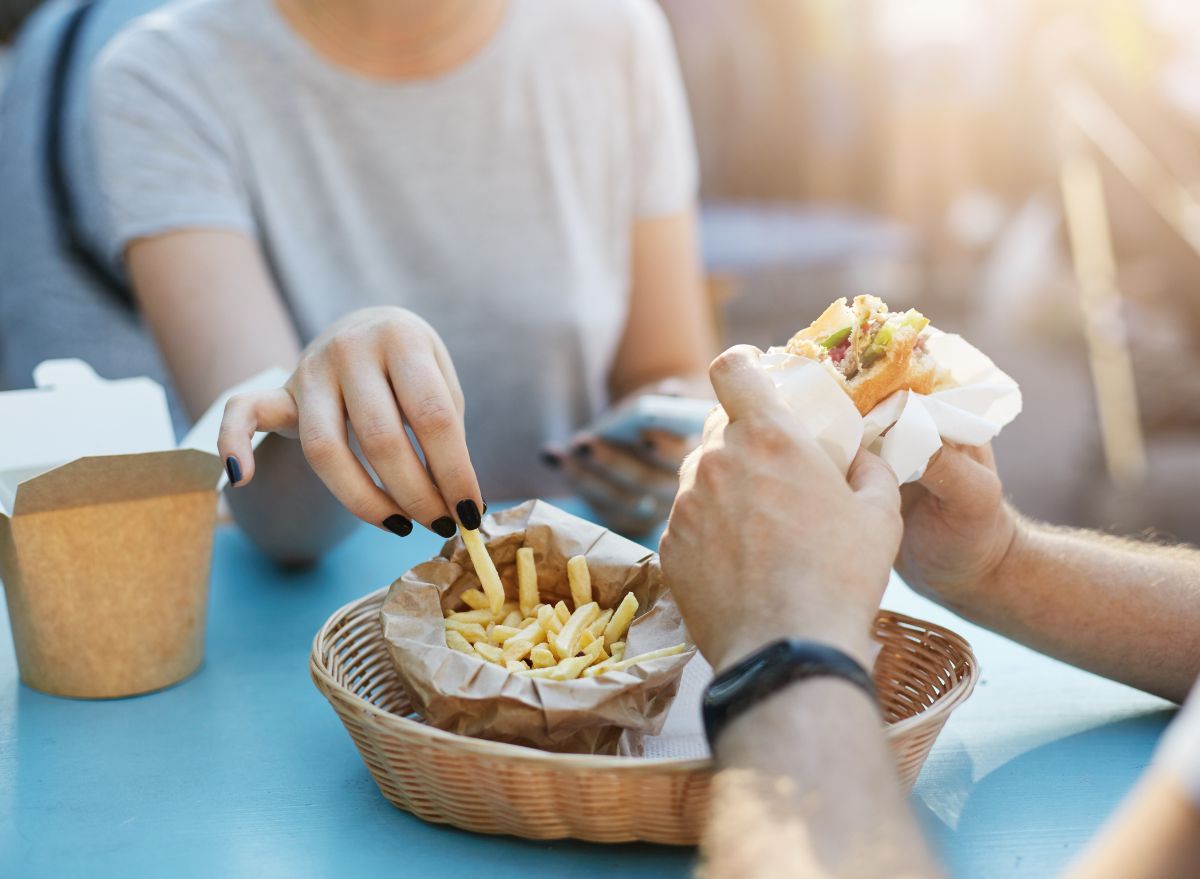 eating fried food