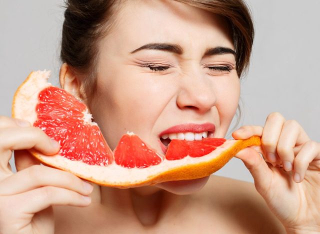 eating grapefruit