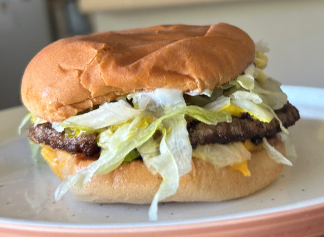 fatburger on a plate. 