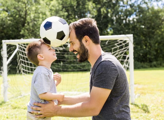 father and son soccer