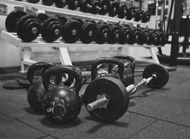 gym equipment on floor