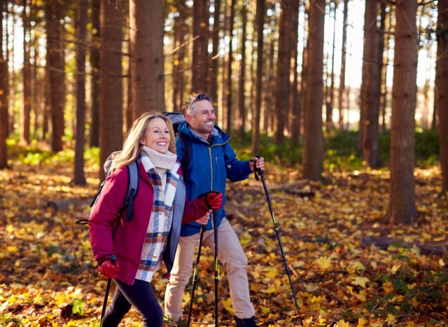 hiking couple keeping in shape after 40