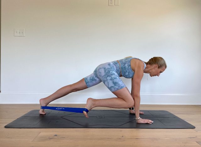 plank with knee taps, loop resistance band exercises