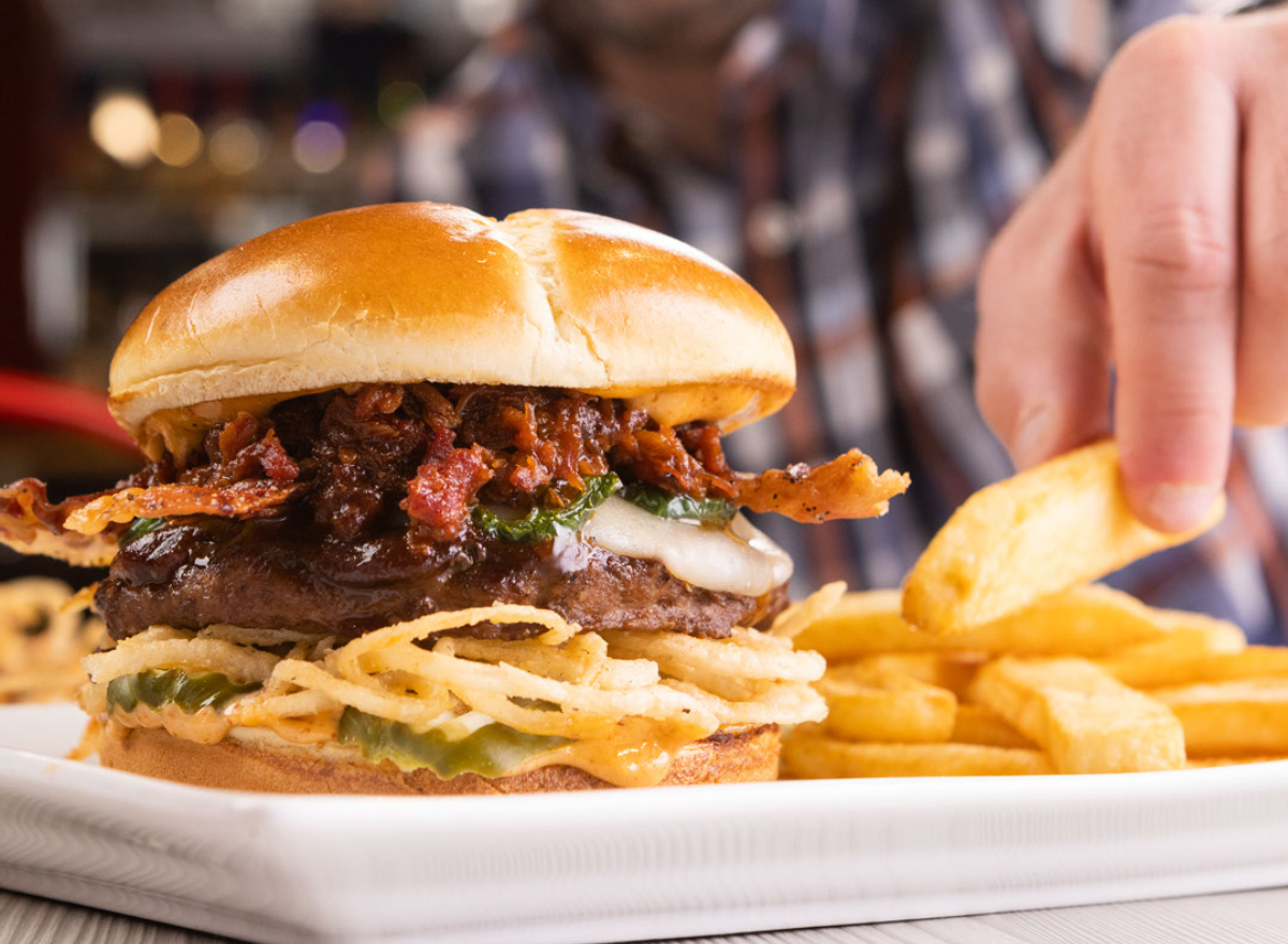 red robin burger and fries
