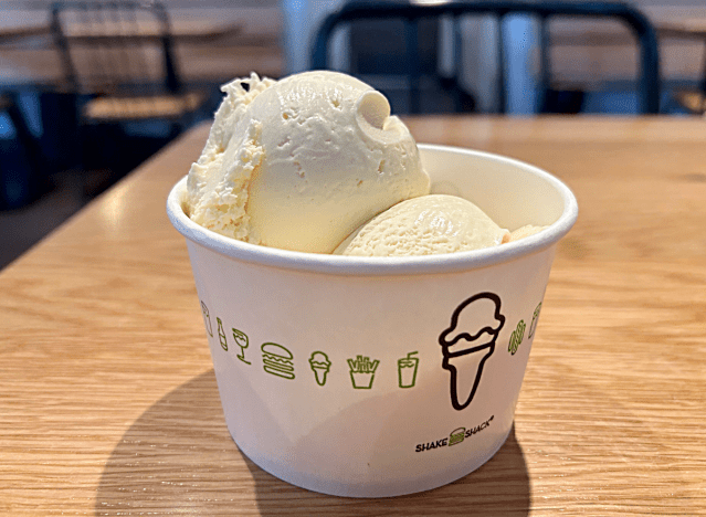 shake shack hard ice cream in a dish on a table