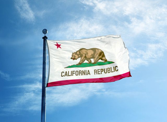 Republic California flag on the mast 
