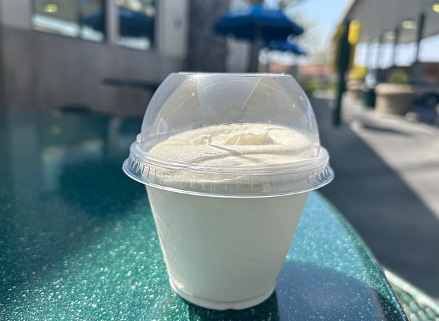ice cream from sonic in a cup on a table outdoors 