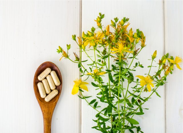 st. john's wort and herbal capsules