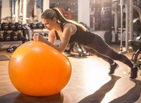 stability ball exercise to shrink a muffin top for good