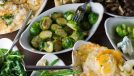brussel sprouts and various side dishes
