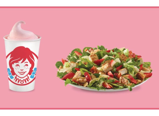 wendys summer chicken salad and strawberry shake