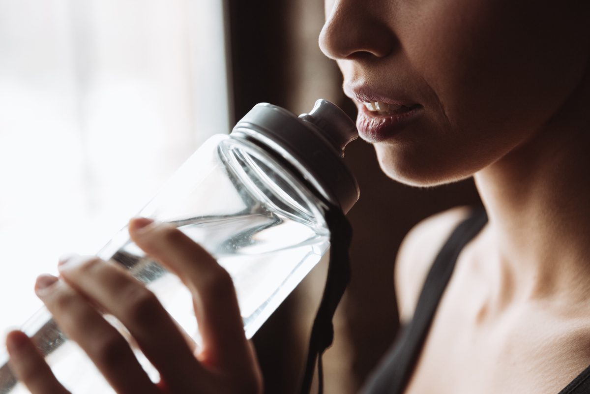 woman drinking water