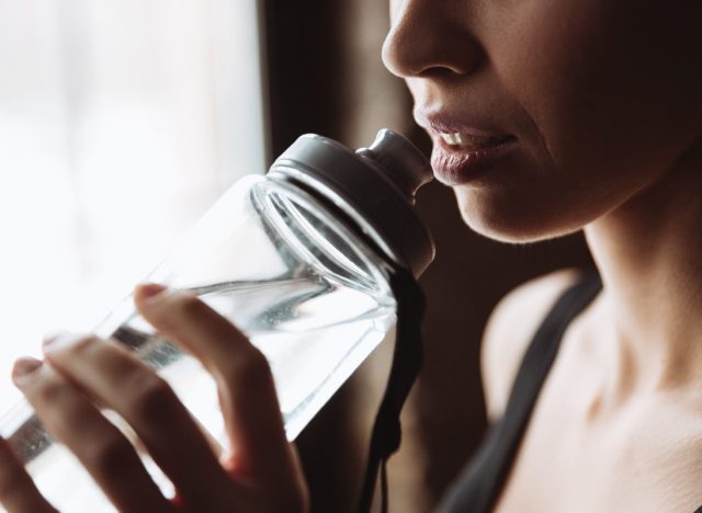 woman drinking water
