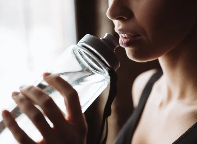 woman drinking water