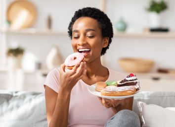 woman eating sweets