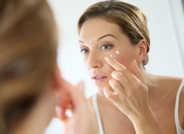 woman in her 40s skincare for wrinkles