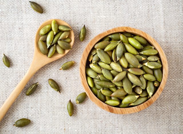 Bowl of pumpkin seeds