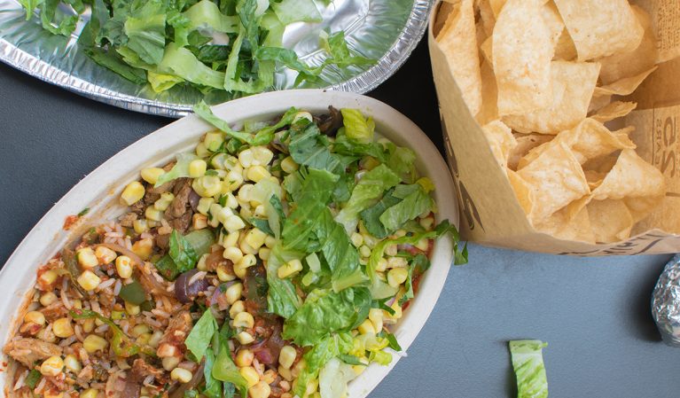 Chipotle bowl with chips