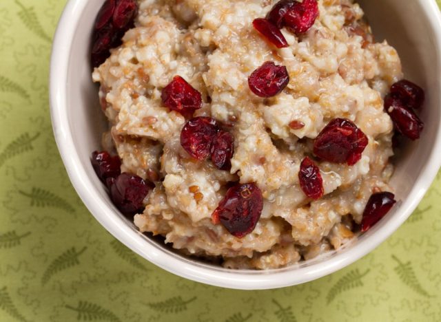 Eggnog Cranberry Steel Cut Oatmeal