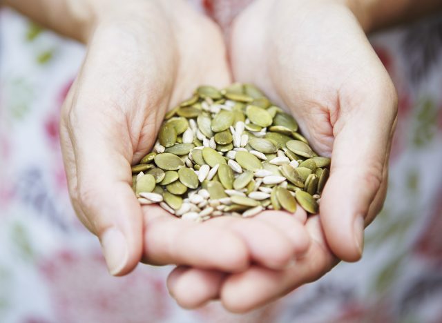 Handful of pumpkin seeds