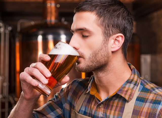 Man drinking a beer