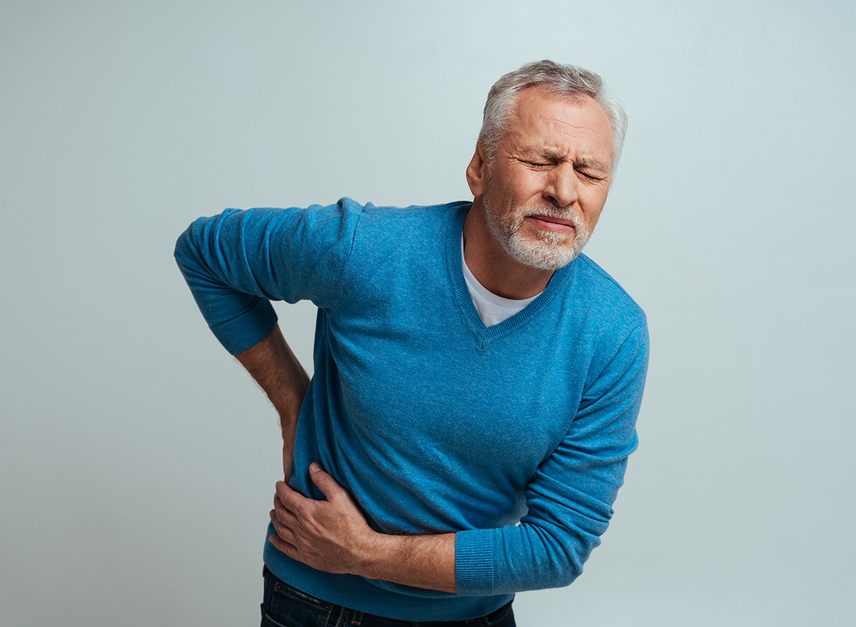 Man with kidney stone pain