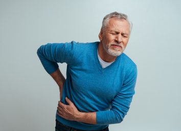 Man with kidney stone pain