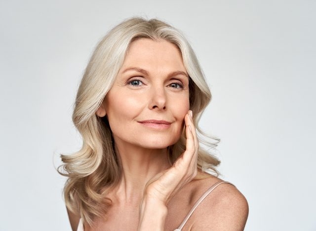 Woman looks anti-aging