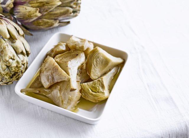 artichoke hearts marinated in olive oil and herbs