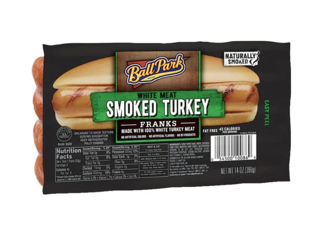 ball park smoked white meat turkey franks