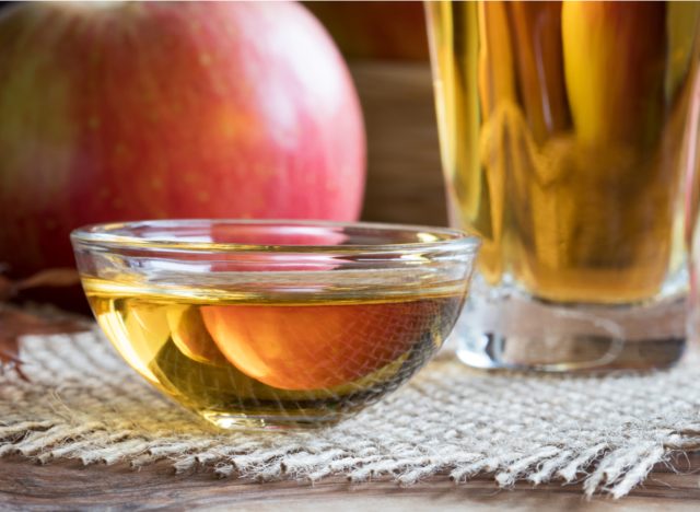bowl and glass of apple cider vinegar