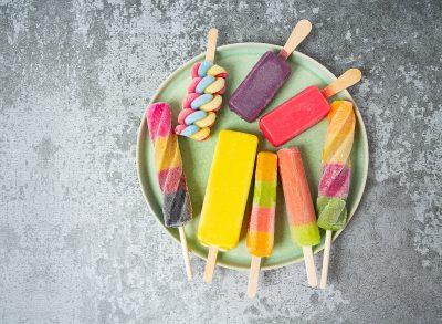 colorful ice pops on plate