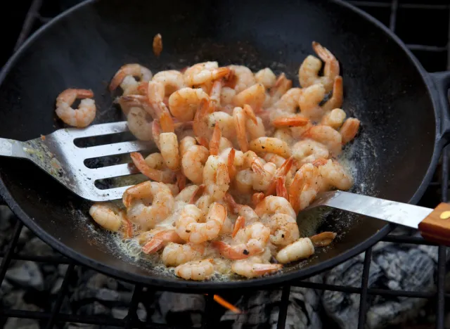 cooking shrimp