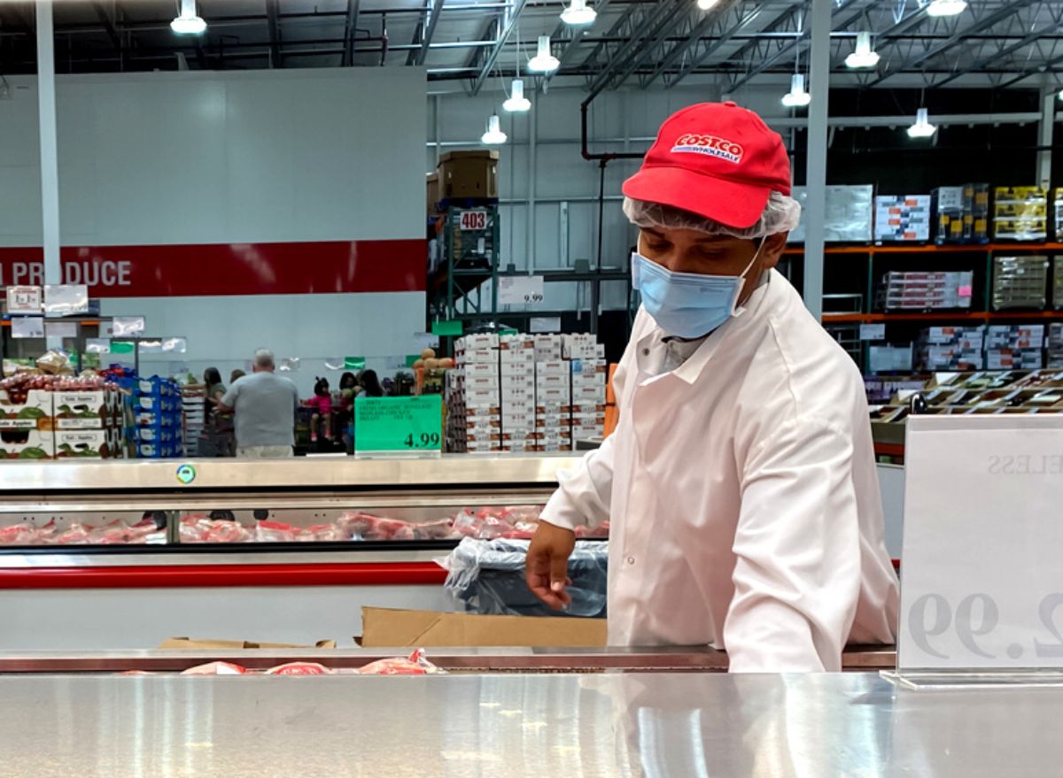 Costco employee working