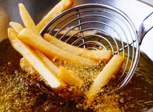 frying french fries in oil