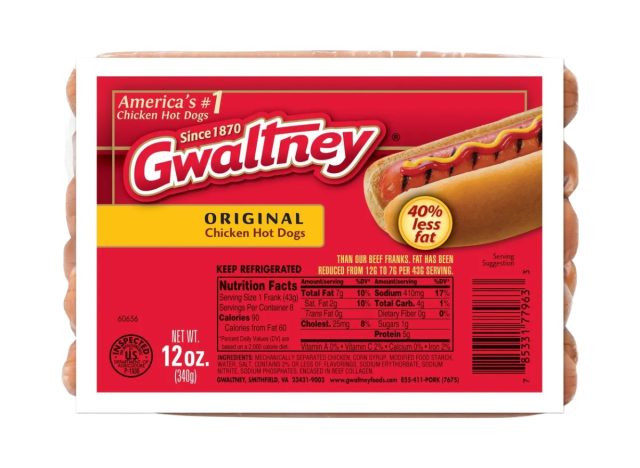 gwaltney original chicken hot dogs