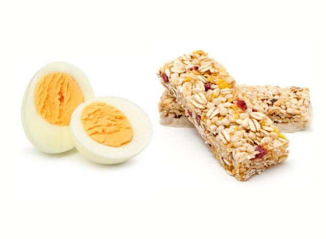 hard boiled egg and bar