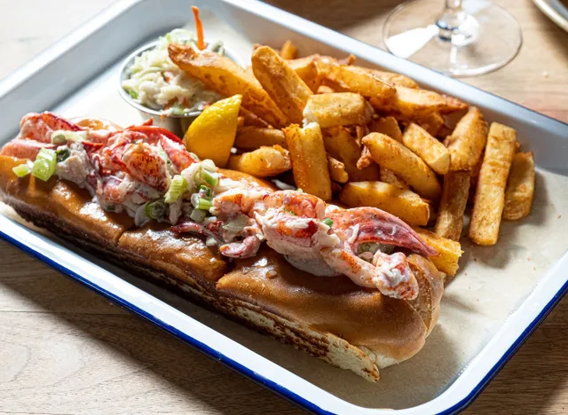 legal sea foods lobster roll and french fries