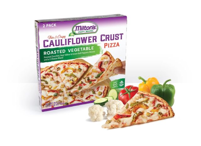 milton's craft bakers thin & crispy roasted vegetable cauliflower crust pizza