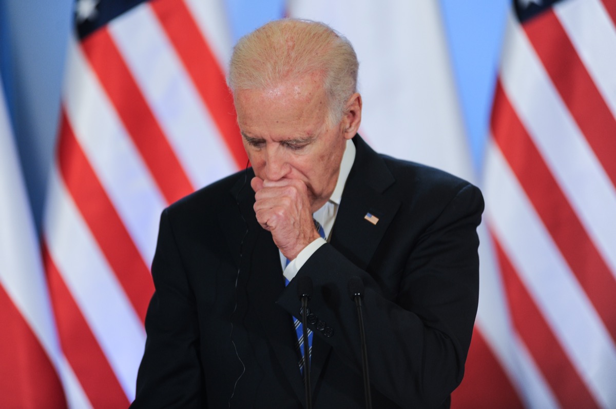 President Joe Biden coughing.