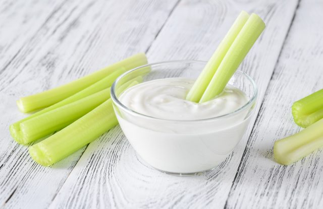 Celery and Greek yogurt