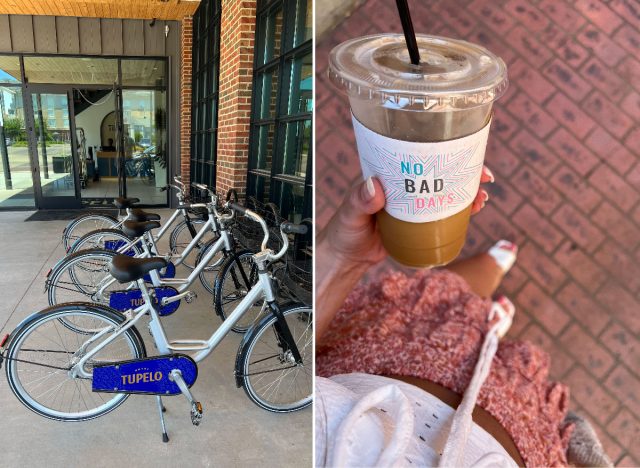 side-by-side coffee and bikes