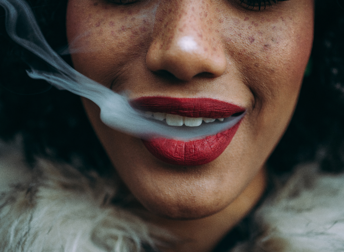 close-up vaping marijuana