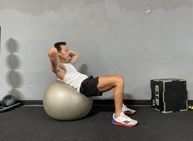 stability ball crunch to reverse aging after 50
