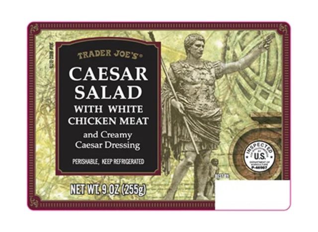 trader joe's caesar salad with white chicken meat