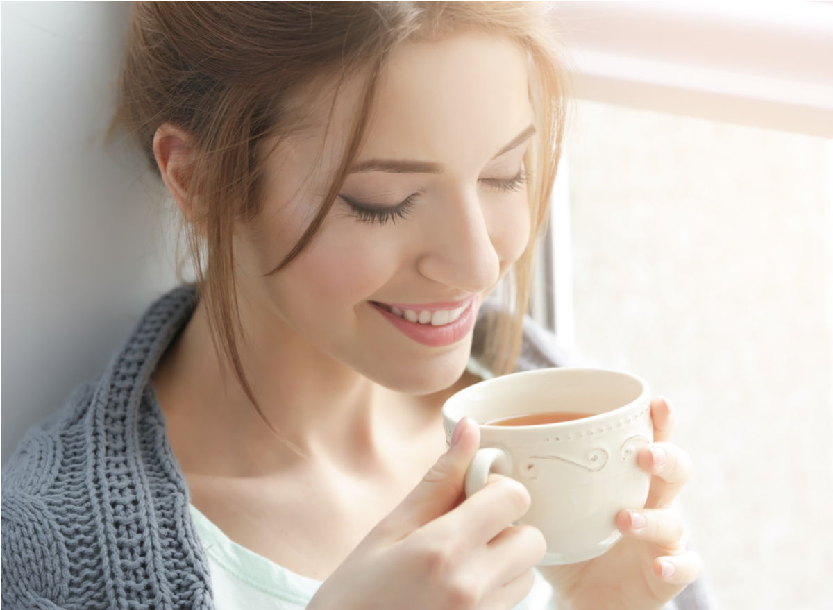 woman drinking tea