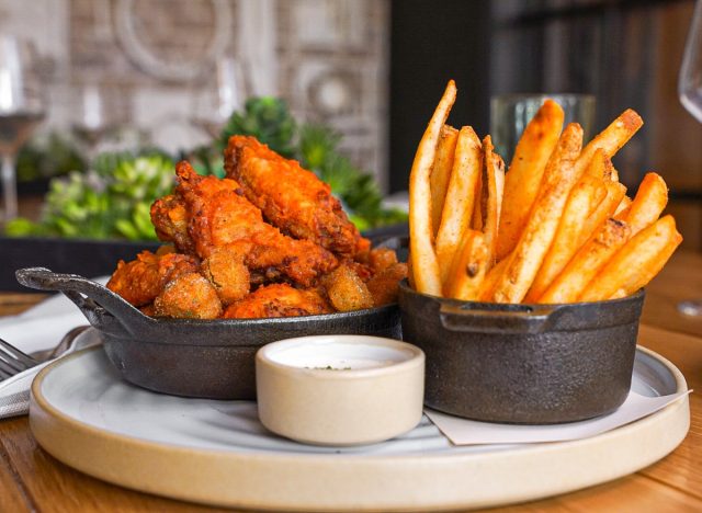 yardbird chicken wings and fries