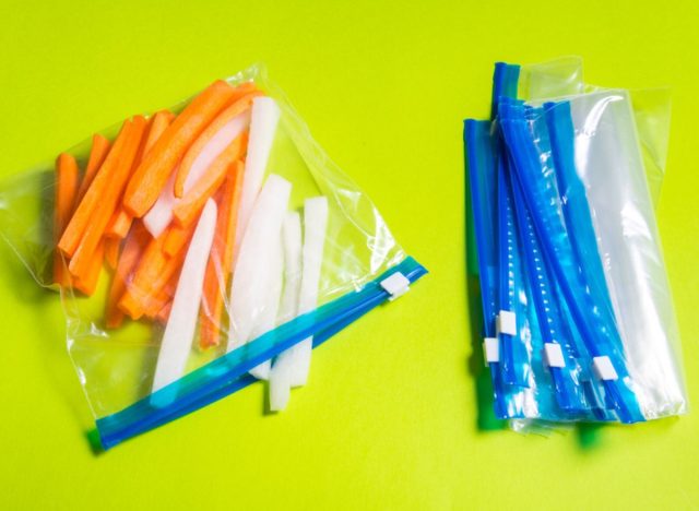 zip lock bags vegetables