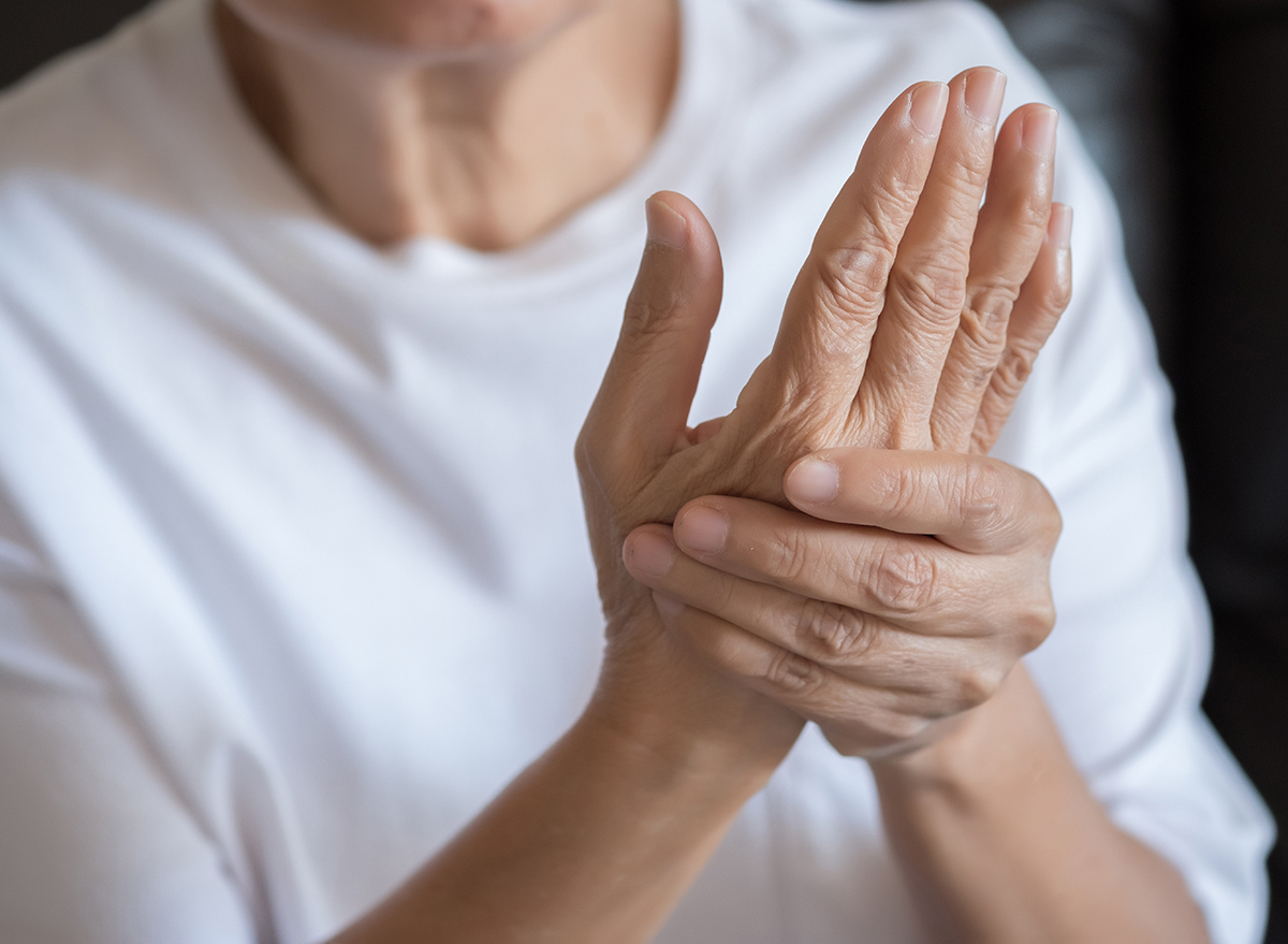 Woman with arthritis in hand